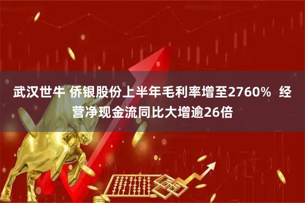 武汉世牛 侨银股份上半年毛利率增至2760%  经营净现金流同比大增逾26倍